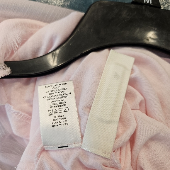 Ann Taylor Sheer Overlay Baby Pink Top Blouse Size Medium - Picture 6 of 6